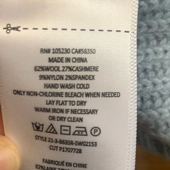 EQUIPMENT Bowee Blue ribbed wool + cashmere sweater oversize - Picture 6 of 7